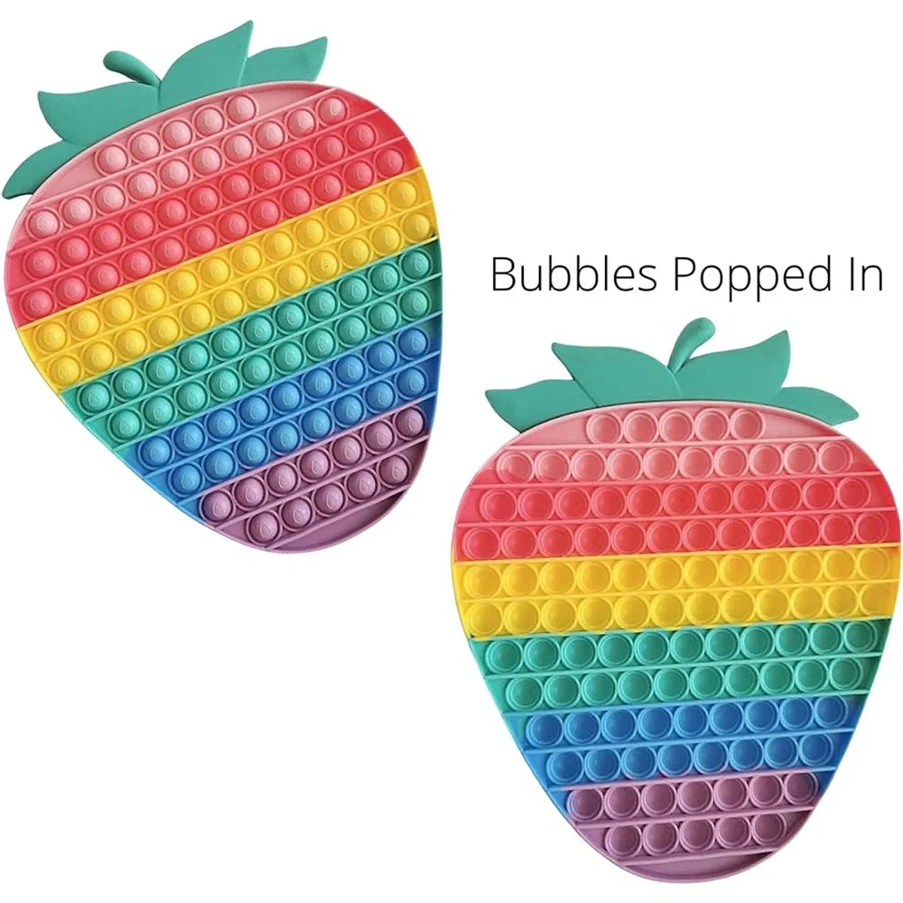 Giant Strawberry Fidget It Bubble Push Pop Toy Stress Relief for Kids and Adults - Picture 3 of 6